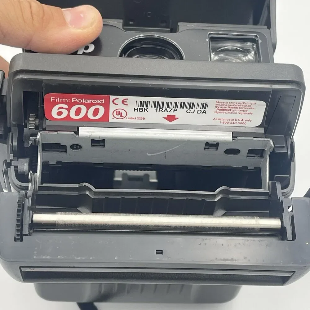 Vintage Polaroid One Step Flash 600 Instant Film Camera w/ Strap - UNESTED AS IS